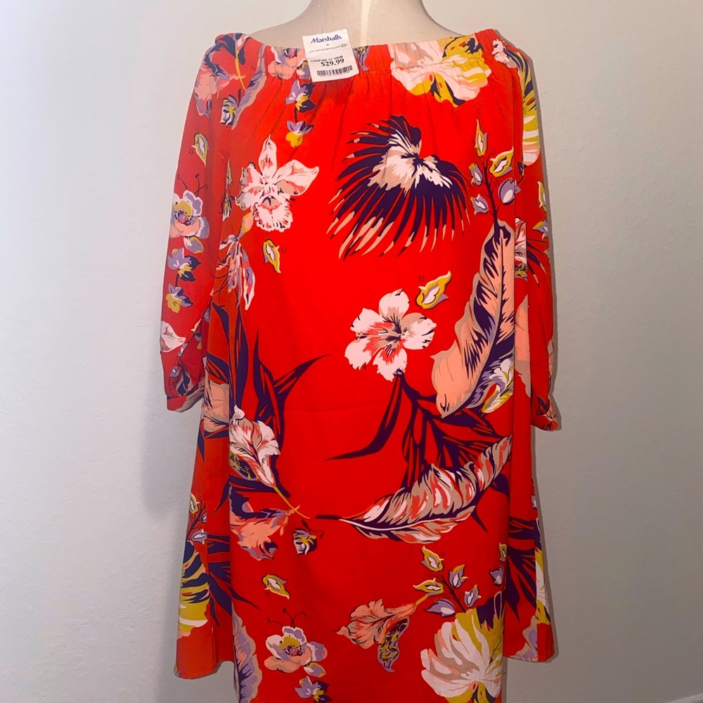 Carolina Belle Montreal Floral Off Shoulder Dress